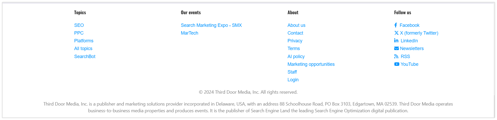 Search Engine Land Footer